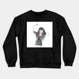 Girl in Black Crewneck Sweatshirt